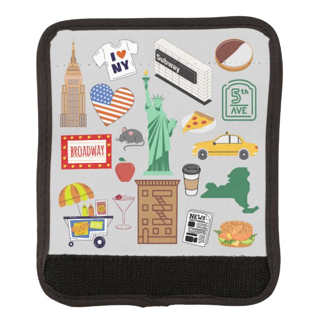 New York City Symbols Luggage Handle Wrap (Front)