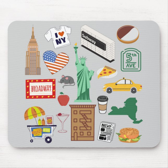 New York City Symbols Mouse Pad (Front)