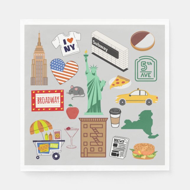 New York City Symbols Napkins (Front)