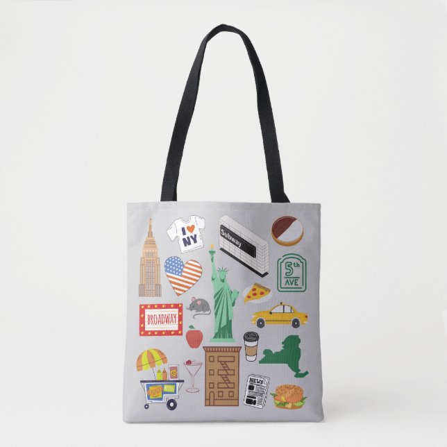 New York City Symbols Tote Bag (Front)