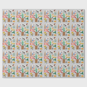 New York City Symbols Wrapping Paper