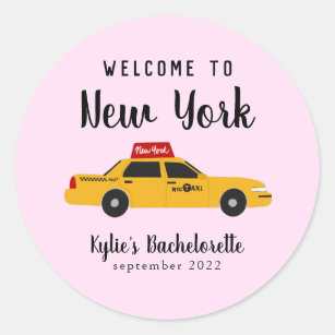 New York City Taxi Bachelorette Party Classic Round Sticker