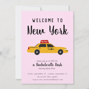New York City Taxi Bachelorette Party Invitation