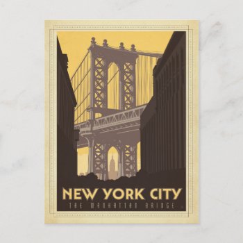 New York City | The Manhattan Bridge Postcard by AndersonDesignGroup at Zazzle