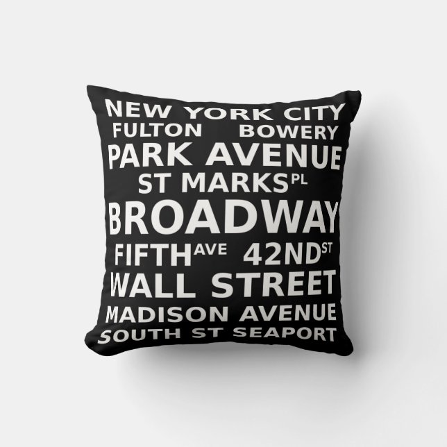 New York City Throw Pillow (Front)