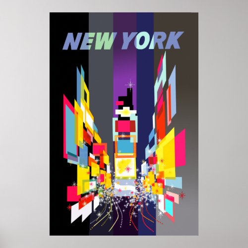 New York City Time Sqaure travel poster