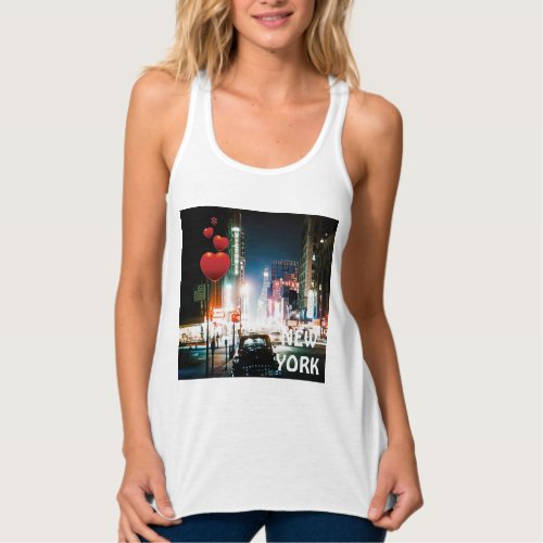 NEW YORK CITY TIMES SQUARE 1950S NEON NIGHT PHOTO TANK TOP