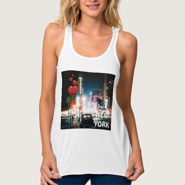 NEW YORK CITY TIMES SQUARE 1950'S NEON NIGHT PHOTO TANK TOP (Front)
