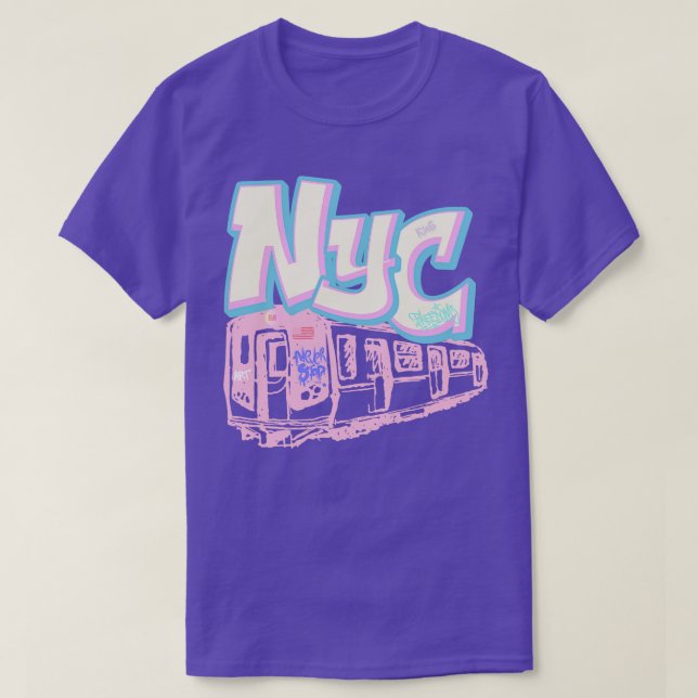 new york city train graffiti T-Shirt (Design Front)