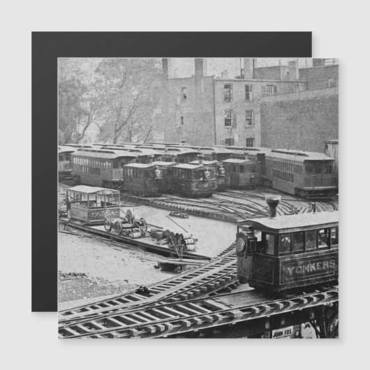 New York City Train on Elevated Railroad Yonkers (Front/Back)
