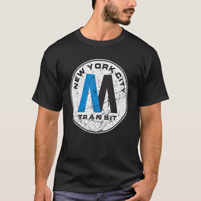 New York City Transit Subway Train Retro New York  T-Shirt (Front)
