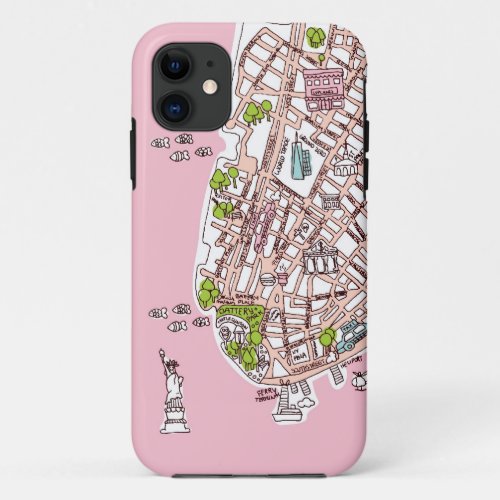 New York City travel map iphone case