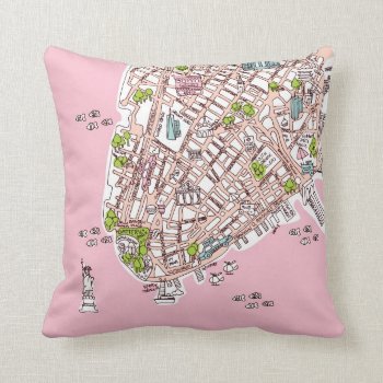New York City Travel Map Pillow Present by designalicious at Zazzle