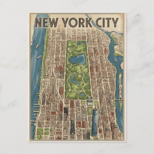 New York City travel postcard