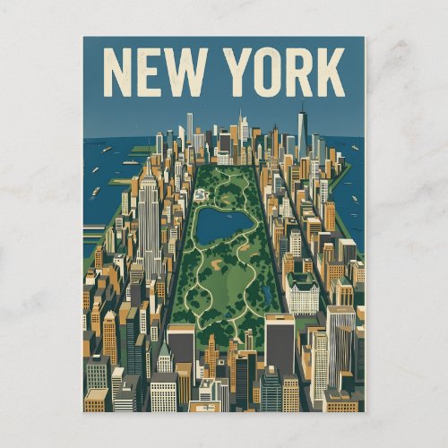 New York City travel postcard