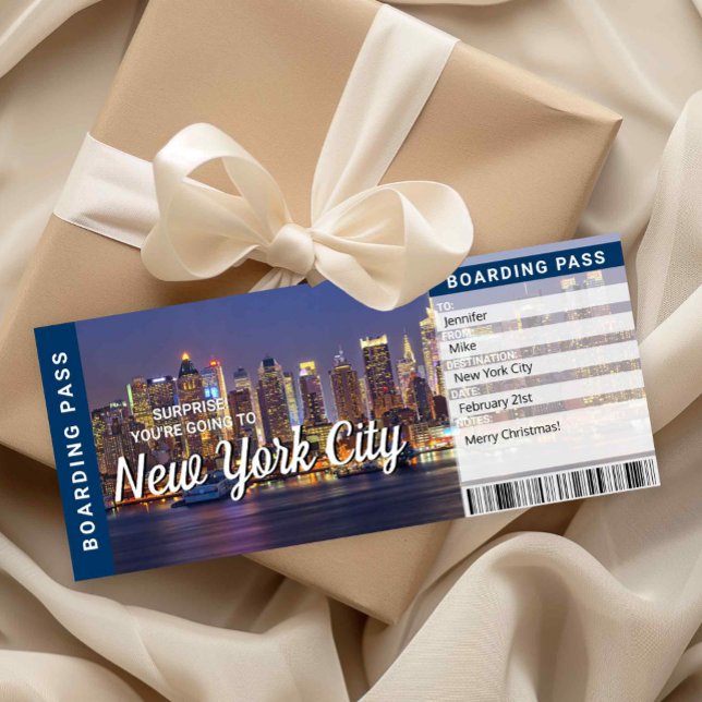 New York City Trip Surprise Boarding Pass Card (New York City Trip Surprise Boarding Pass)