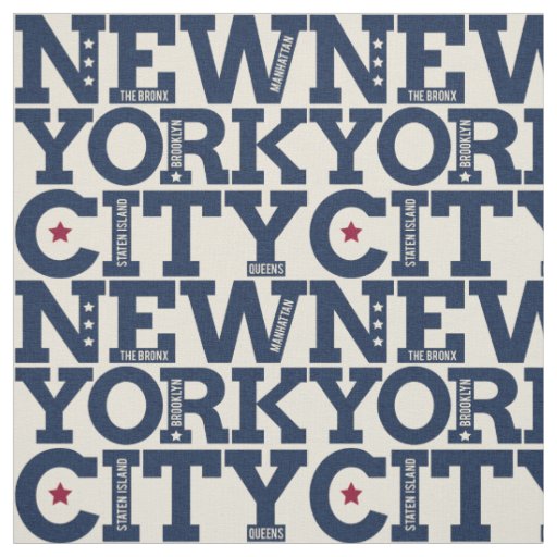 New York City Typography fabric