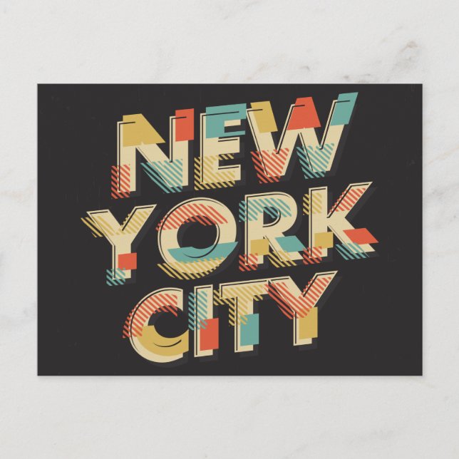New York City Typography postcard (Front)