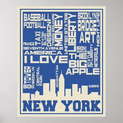 New York City Typography Poster