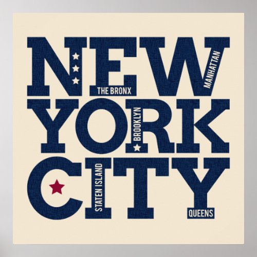 New York City Typography poster
