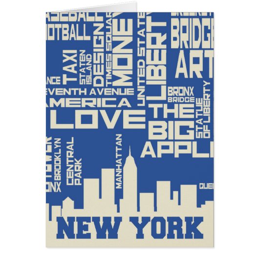 New York City Typography Poster Cards (Front)