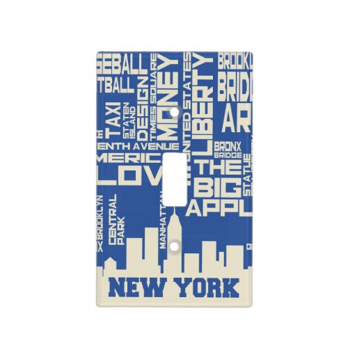 New York City Typography Poster Light Switch Cover