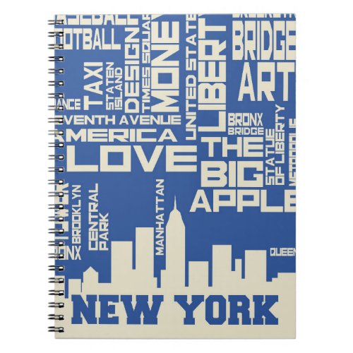 New York City Typography Poster Notebook