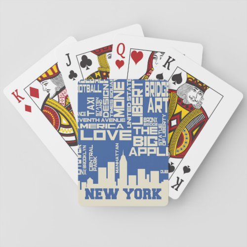 New York City Typography Poster Poker Cards