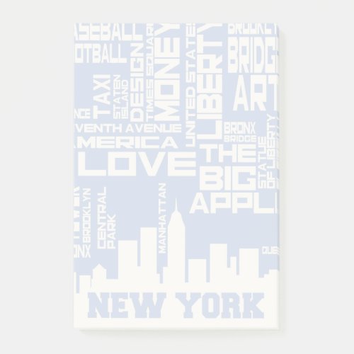 New York City Typography Poster Post_it Notes