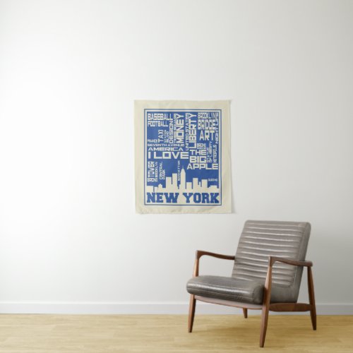 New York City Typography Poster Tapestry