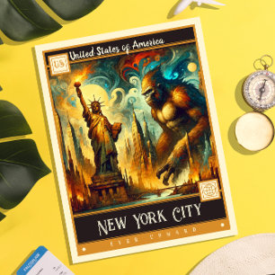 New York City, United States   Vintage Painting Postcard