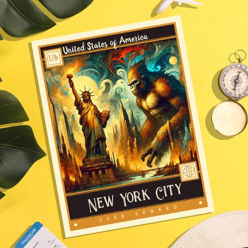 New York City United States  Vintage Painting Postcard