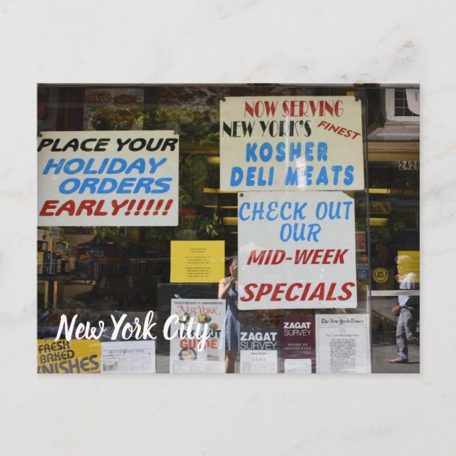 New York City Upper West Side Kosher Deli NYC Postcard (Front)