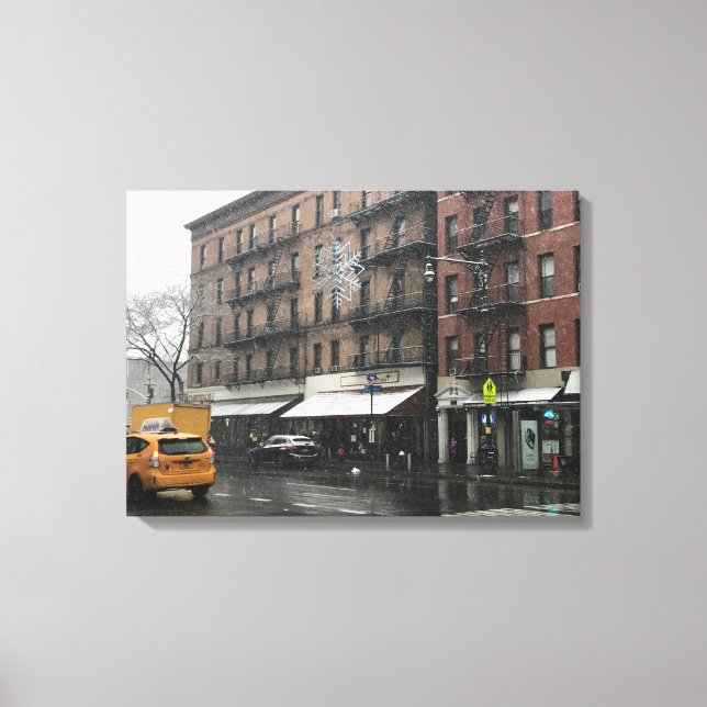 New York City Upper West Side Snow Photography Canvas Print (Front)