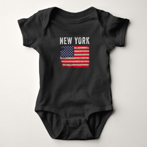 New York City USA American Flag Cool NYC Baby Bodysuit