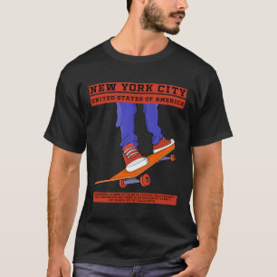 New York City, USA Cool Skateboard T-Shirt
