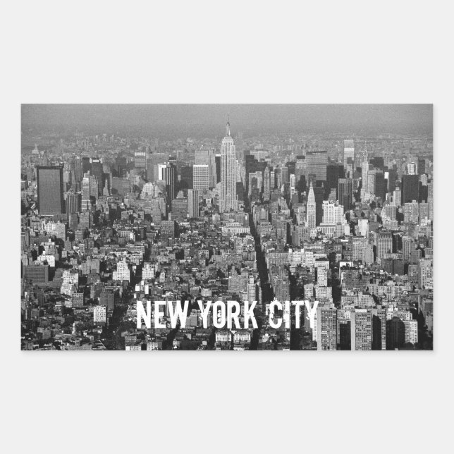 New York City USA skyline 1987 Rectangular Sticker (Front)