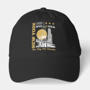 New York City USA Skyline Travel Graphic Design Hat