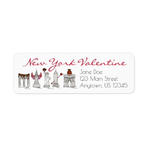 New York City Valentine NYC Valentines Day Labels