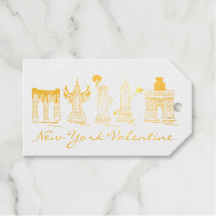 New York City Valentine's Day NYC Landmarks Foil Gift Tags
