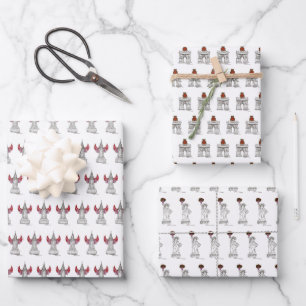 New York City Valentine's Day NYC Landmarks Wrapping Paper Sheets