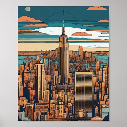  New York City Vibe Vector Art Capture Poster