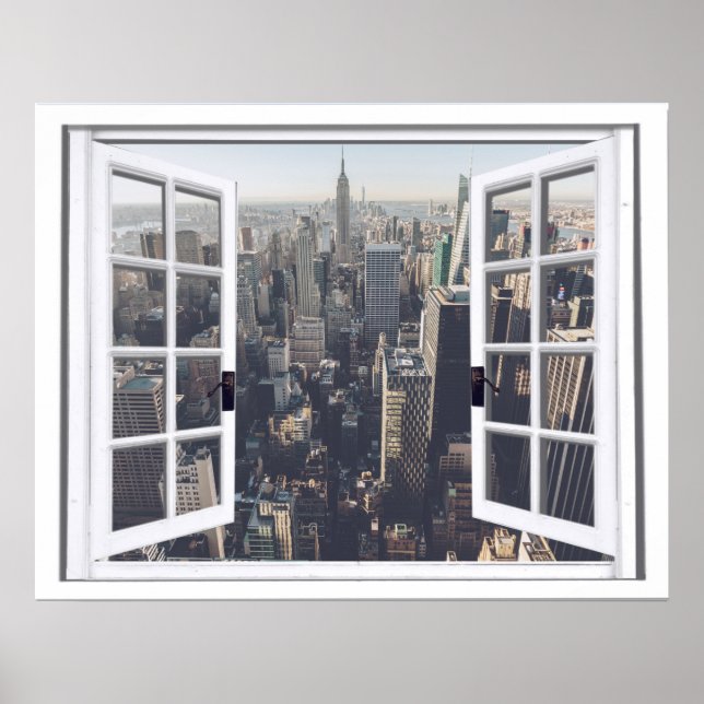 New York City View Faux Window Poster (Front)