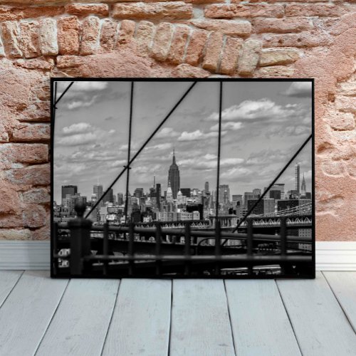 New York City View from Brooklyn Bridge Poster