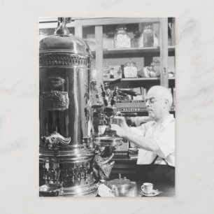 New York City Vintage Italian Espresso Shop Postcard