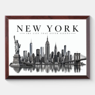 New York City Vintage Street Style Hat Award Plaque