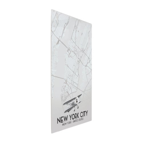 New York City Vintage style map Metal Print