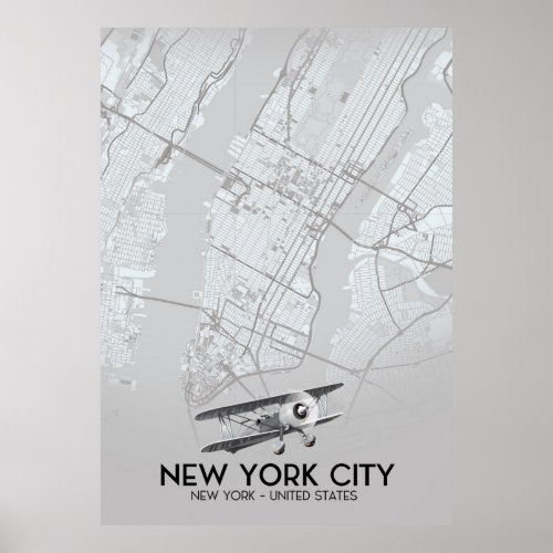 New York City Vintage style map Poster