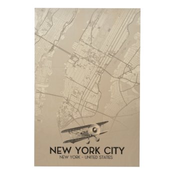 New York City Vintage Style Map Wood Wall Art by bartonleclaydesign at Zazzle