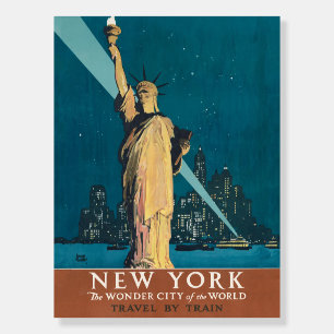 New York City Vintage Travel Liberty Skyline Foam Board
